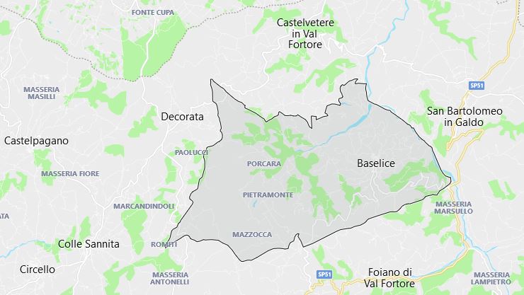 map of Baselice